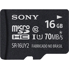 Cartão de Memória 16GB Micro SDHC com Adaptador CLASSE 10 SR16UY2 - SONY